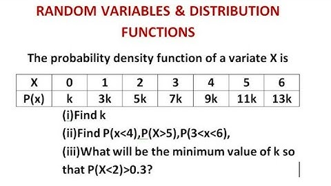 @btechmathshub7050Random Variables &Distribution Functions-Problem