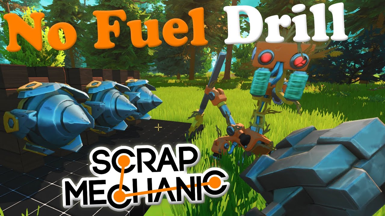 Защита фермы в Scrap Mechanic / Глитч Бесконечное вращение Бура без использования двигателя!