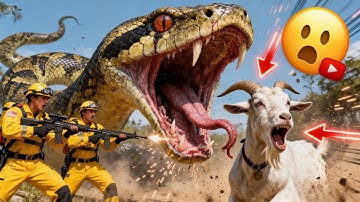 Heroic Rescue Team Battles Giant Python to Save a Helpless Goat 🐍