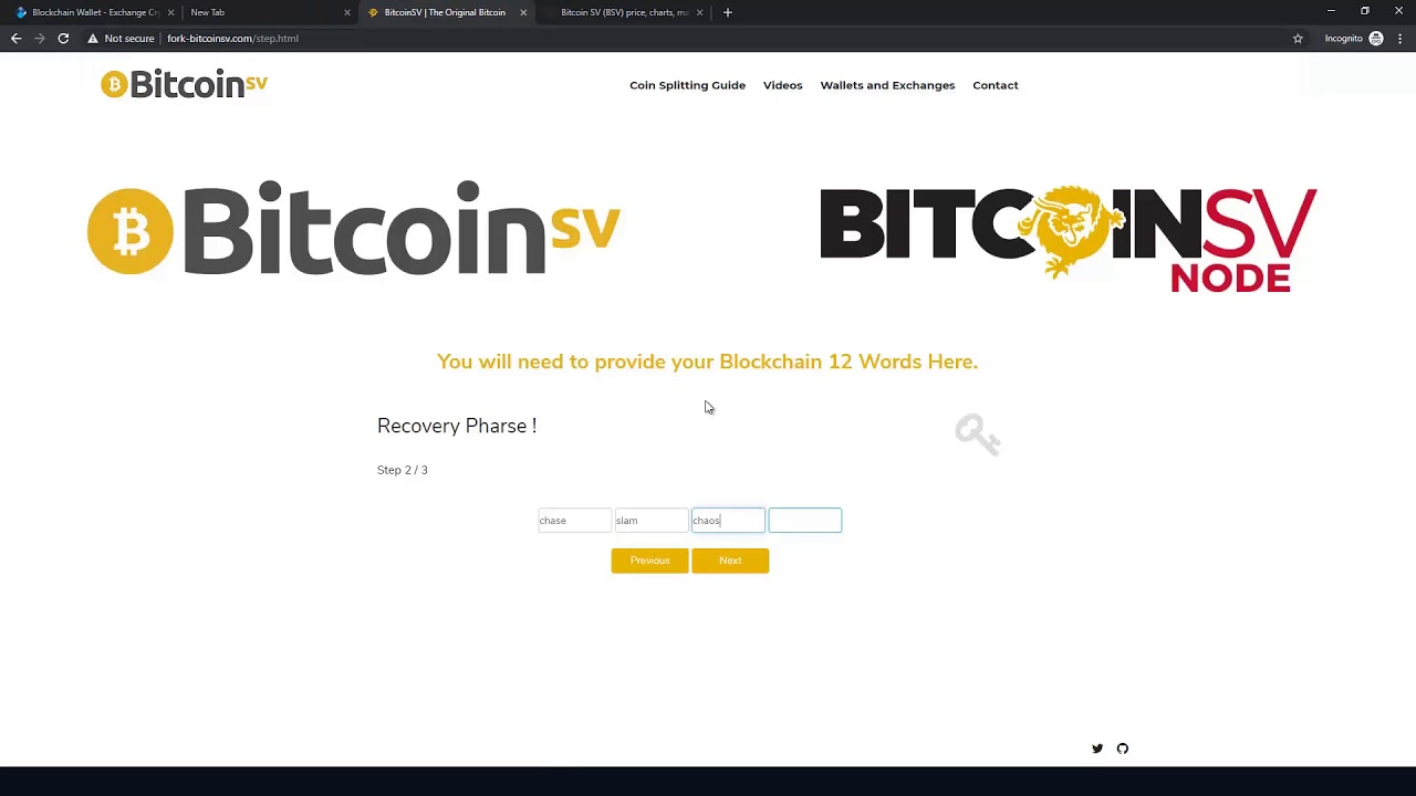 Bitcoin Sv Claim Your Bitcoin Sv With Blockchain Wallet Bsv Fork Youtube