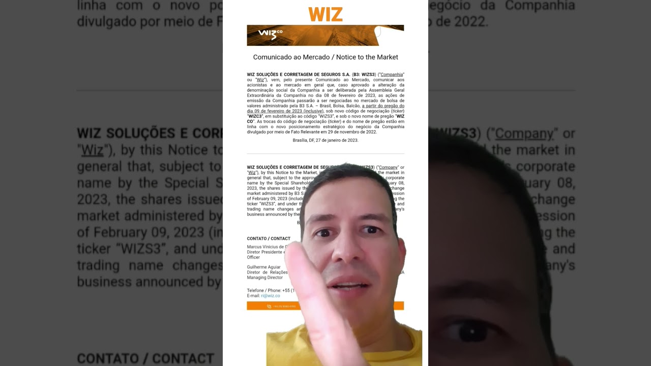 Mudança no ticker da WIZ CO. 