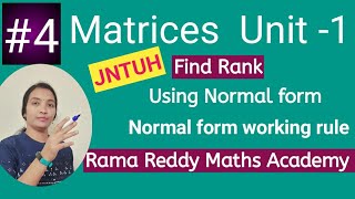 M1 R22 JNTUH | Find Rank using Normal form in easy way | Matrix Normal Form | How to pass M1 R18 R22