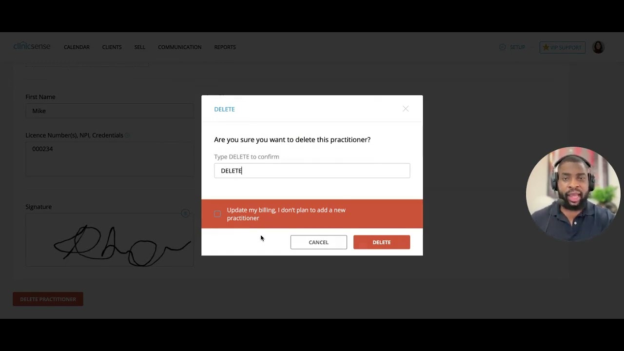 How to remove Practitioners from your ClinicSense practice - YouTube