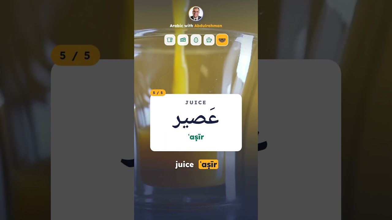 5 Breakfast Words in Arabic