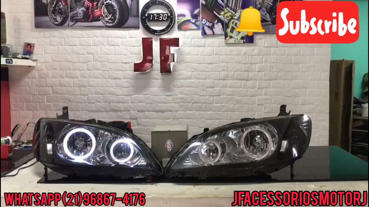 Farol Angel Eye MáscaraNegra Honda Civic JFAM