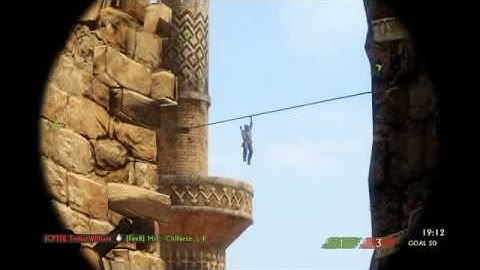 Uncharted 3 MP- zip line kill