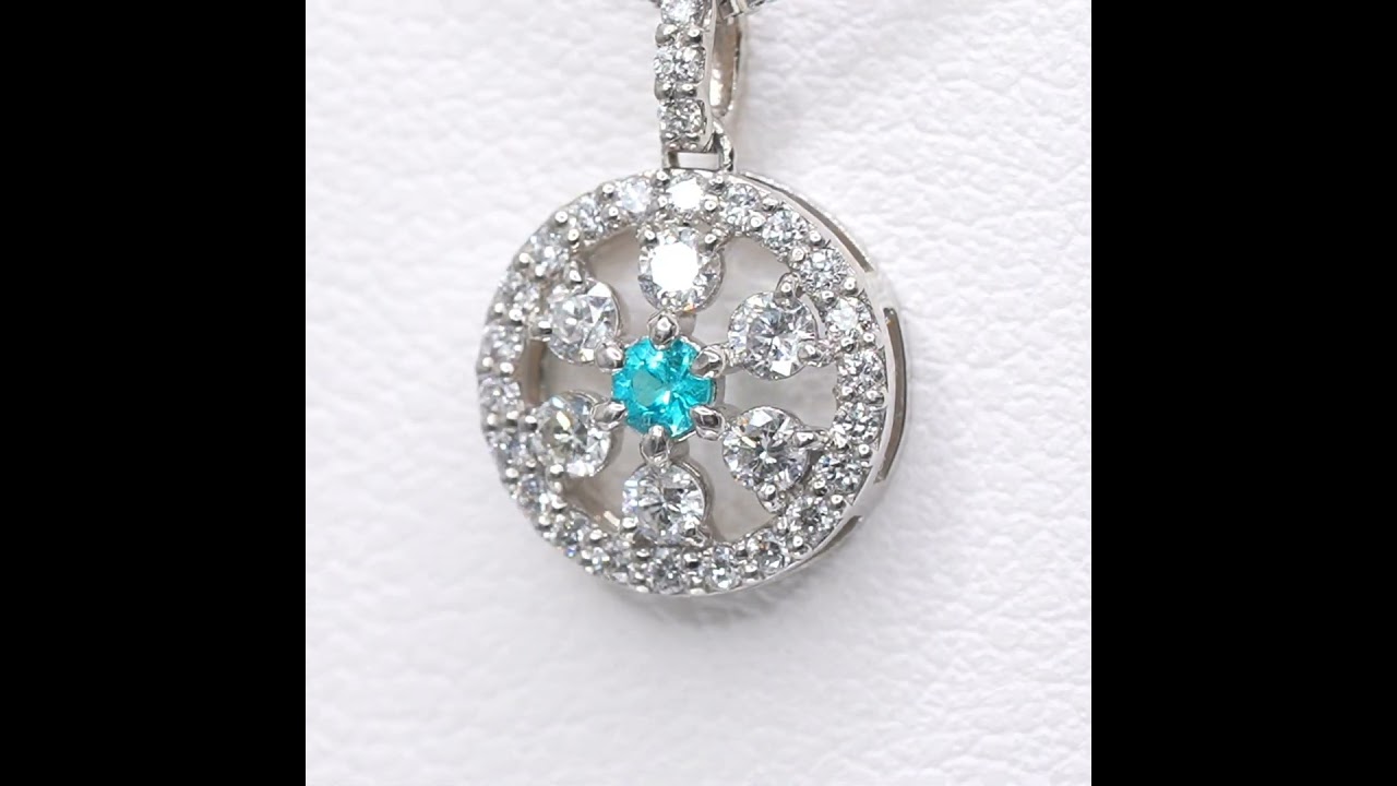 パライバトルマリン ダイヤモンドネックレス PA 0.04ct D 0.25ct 45cm