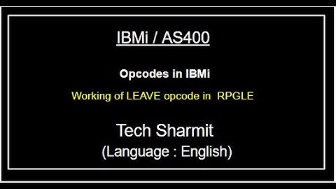 IBMi (AS400)Leave opcode in rpgle | as400 tutorial for beginners |