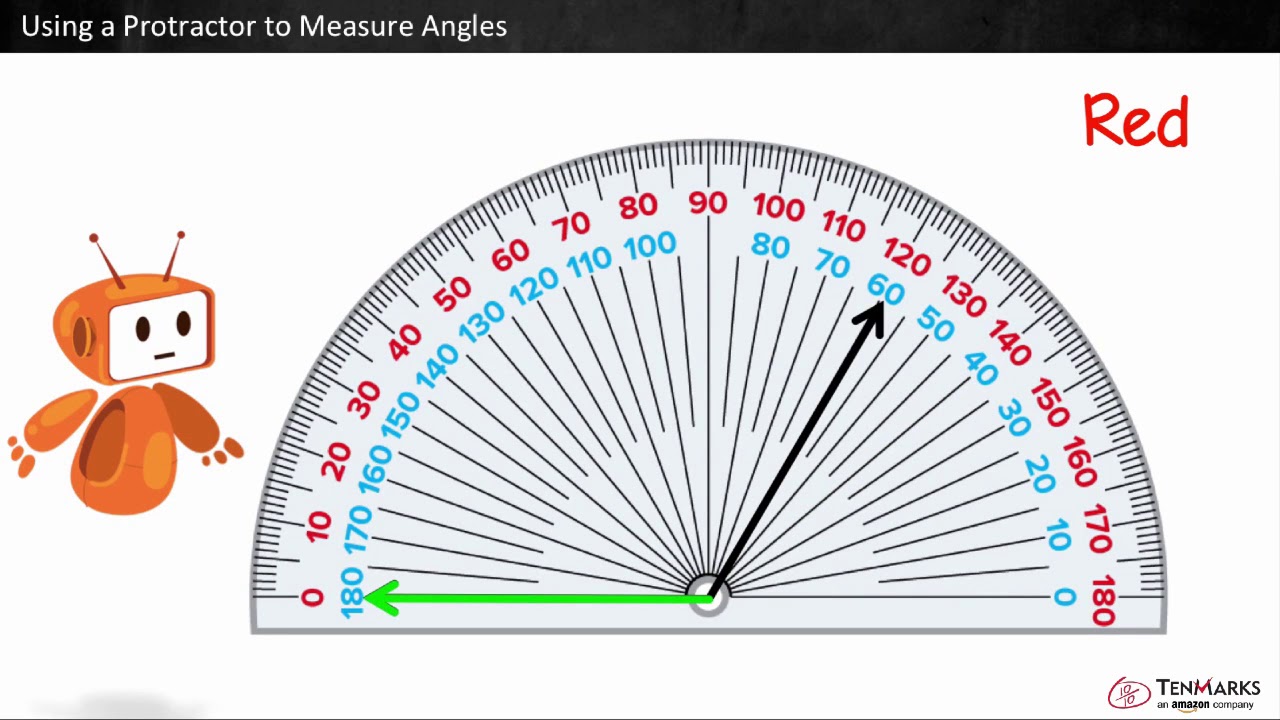 Using A Protractor To Measure Angles 4 Md 6 Youtube