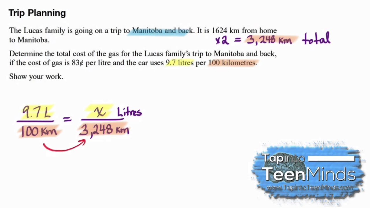 Proportional reasoning two step problem solving fuel consumption