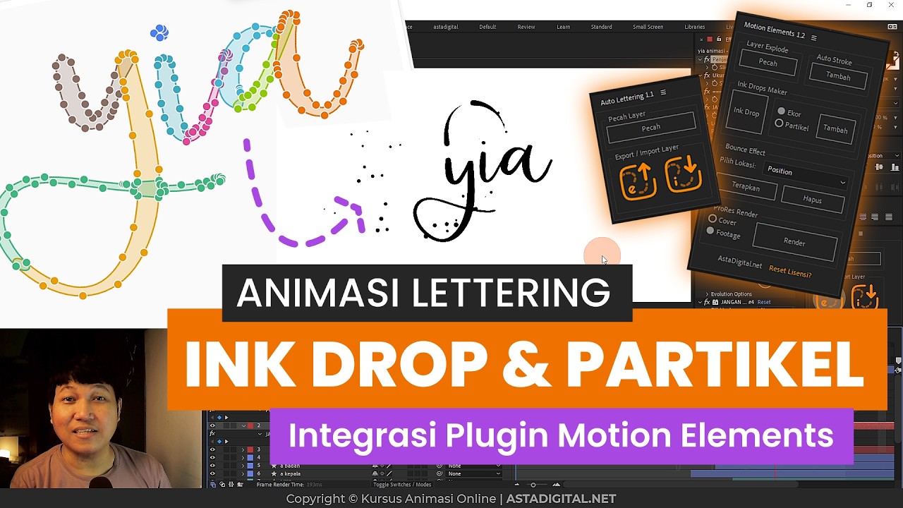 Lettering Inmotion Animasi Lettering Dengan Ink Drop Dan Partikel. Integrasi Auto ...