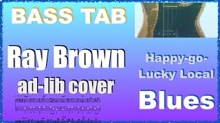 Video thumbnail of "Ray Brown's bass line&solo "happy go lucky local"for E.bass [bass cover]"