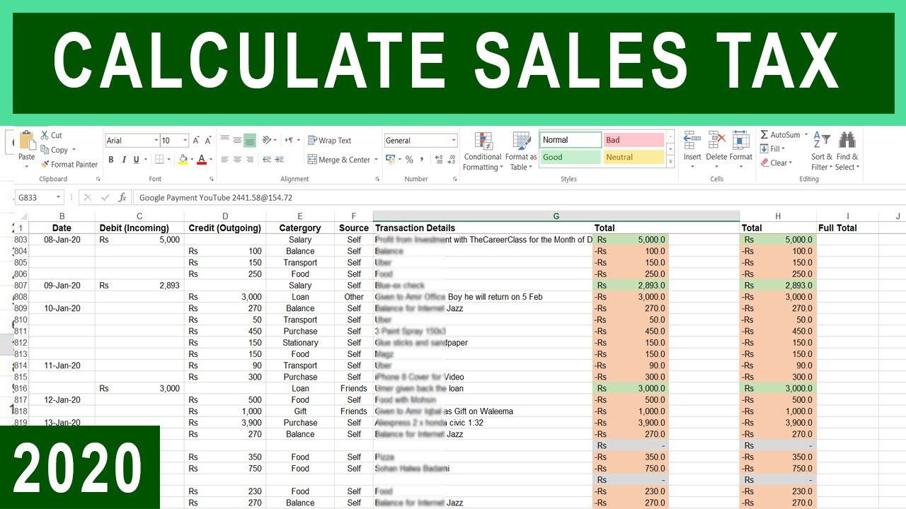 How to Calculate Sales Tax in Excel Tutorial YouTube