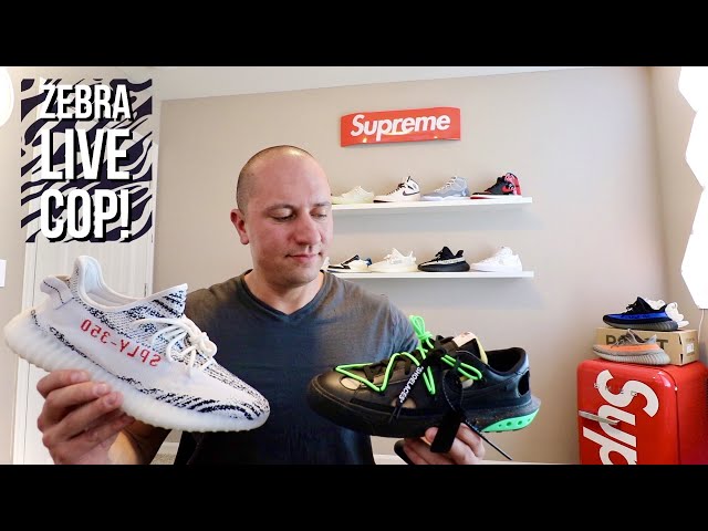 Yeezy Zebra Live COP! Off-White Blazer Low On-Feet! + Nike Dunk Polaroids!  + Supreme Box Logo Deck! 