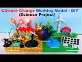 global warming - green house effect (climate change) working model |  pollution | howtofunda
