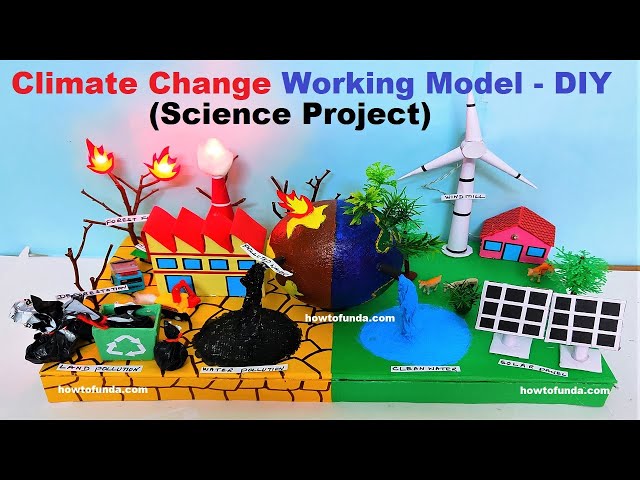 global warming - green house effect (climate change) working model |  pollution | howtofunda class=