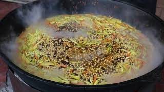Uzbek pilaf + in a cauldron recipe cook crumbly pilaf
