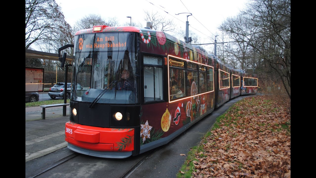 [Bremen] Tw 3055, die Bremer Weihnachtsstraßenbahn! (12.2024)
