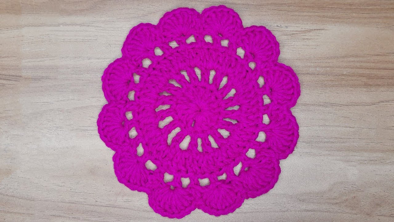 Amazing Crochet Purple Coaster How to Crochet Beautiful Flower Coaster YouTube
