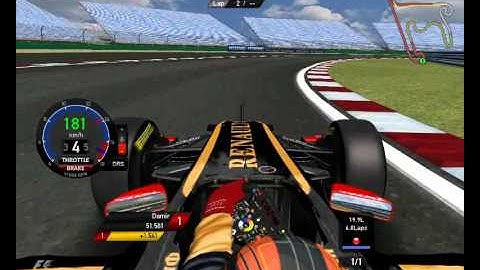 rFactor F1 2011 - rfDynHUD KERS, gears & SpeedTrap  widget test