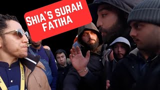 Angry Shia Rafida Challenged By Surah Fatiha changing Quran! Shamsi Vs 3 Shia | Speakers Corner