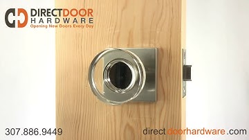 Emtek Modern Disc Crystal Knob with Square Rosette in Satin Nickel