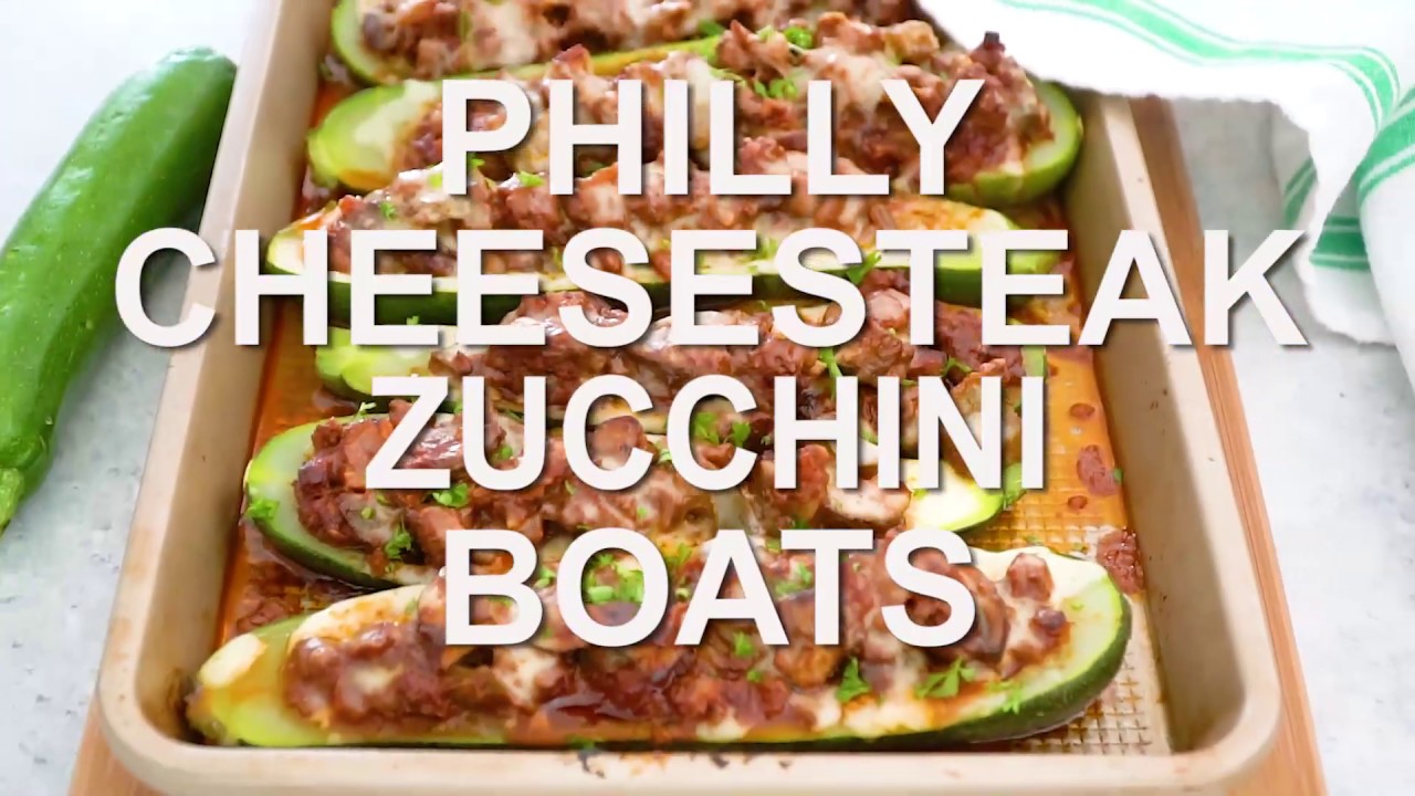 Philly Cheesesteak Stuffed Zucchini Boats YouTube