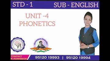 STD 1 | ENGLISH | UNIT 4 | PHONETICS | PART -  5