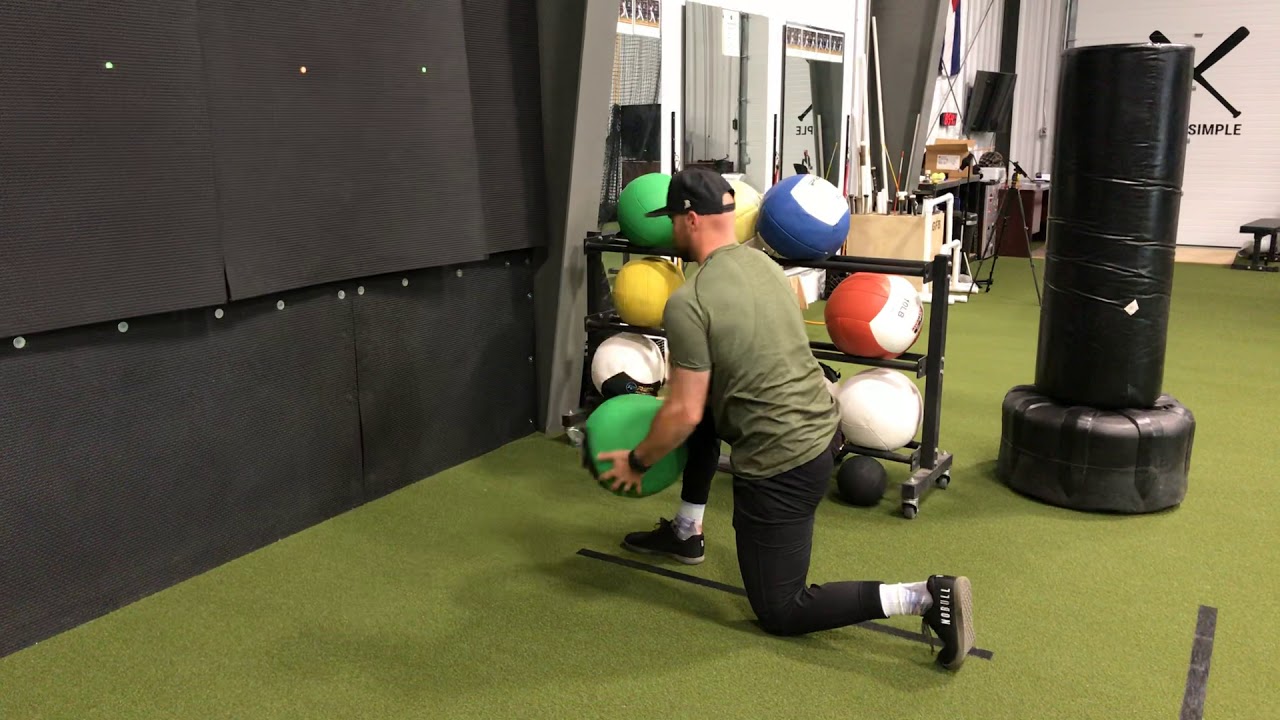 1/2 Kneeling Med Ball Chest Pass to Wall YouTube