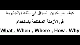 كيفية تكوين السؤال فى اللغة الانجليزية  How to form  questions in English Language