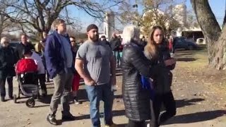 Families line up for fresh turkey at Maple Lawn Farms in Howard County