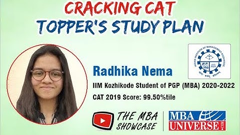 CAT Preparation - Radhika Nema, IIM Kozhikode Student, CAT Topper