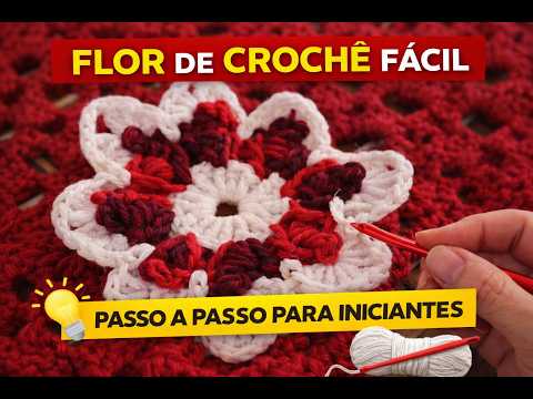 Flor de Crochê Linda e Fácil 🌸 Passo a Passo para Tapete | Iniciantes