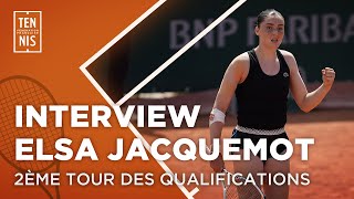 La réaction d'Elsa Jacquemot après sa victoire au 2e tour des "qualifs" | Roland-Garros 2023 | FFT