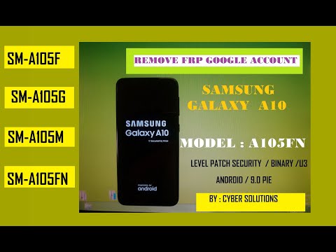 Contourner la sécurité de Compte google sur Samsung A10  SM-105FN/SM-105g/ A105M { MARS 2020 }.