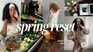 SPRING RESET VLOG: Closet Declutter, Grocery Shopping, Self Care, Flower Arrangements, My Routine
