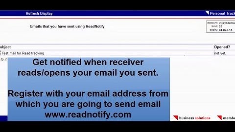 Email Tracking - Get Notified when receiver reads your email