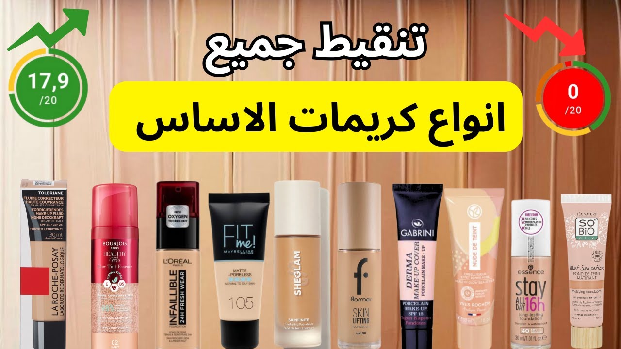 أفضل أنواع كريم أساس 🤩| تنقيط انواع كريمات الاساس من هو الأفضل ؟