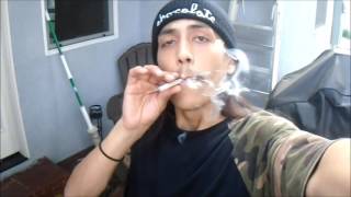 Smoking a joint!