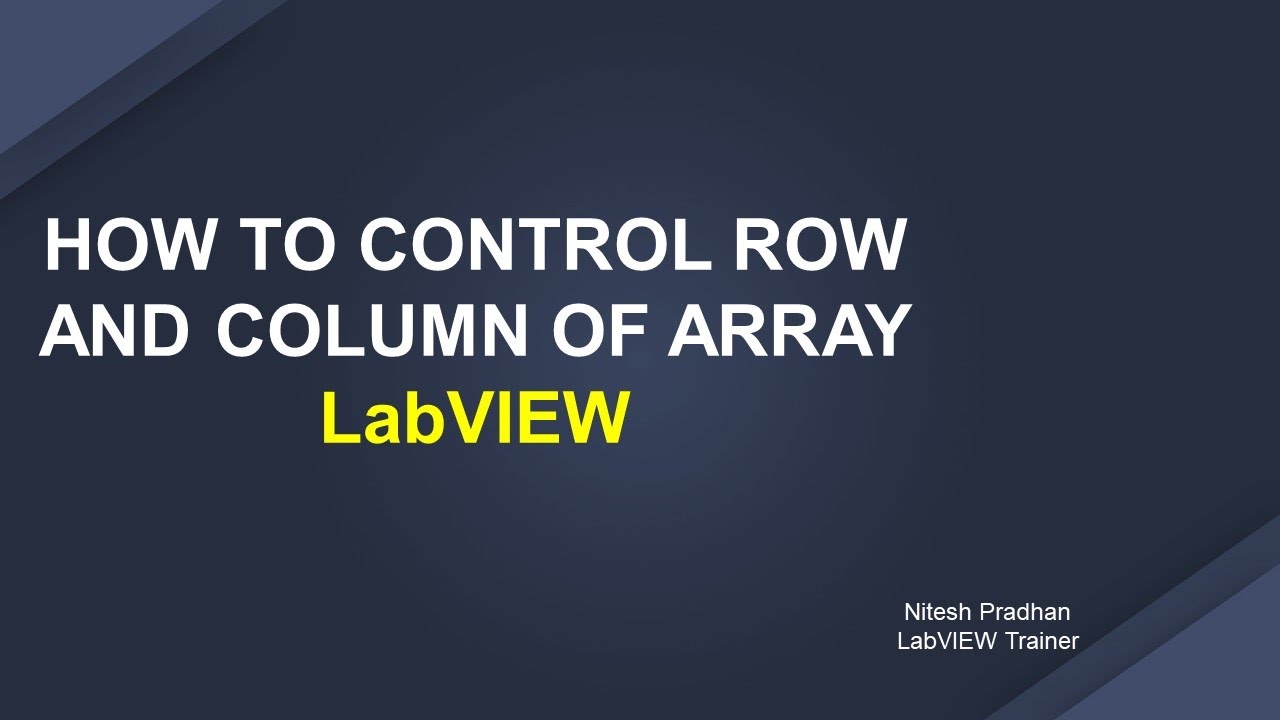 How to control Row & Column of an Array - YouTube