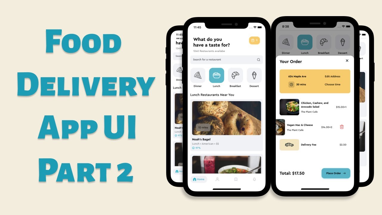 app delivery  Update  React Native: Food Delivery App UI - Part 2 - Order Screen - Speed Code