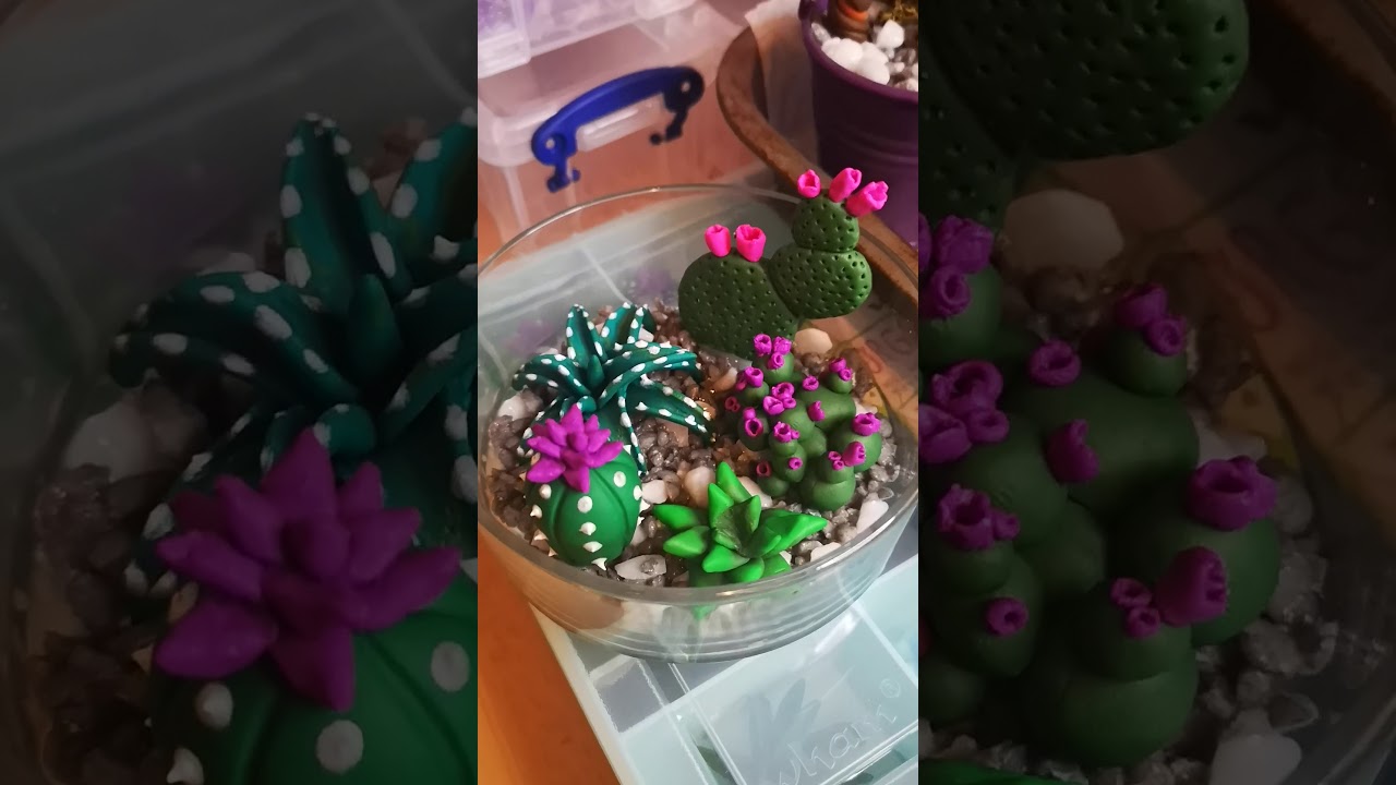 Fimo/polymore clay plants cactus's by McCraftys - YouTube