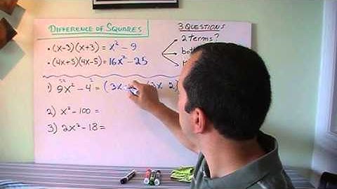 Factoring - Special Cases: Perfect Squares and DIfference of Squares