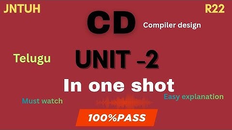 CD UNIT 2 | In one shot  | easy explanation | 100 % pass | must watch