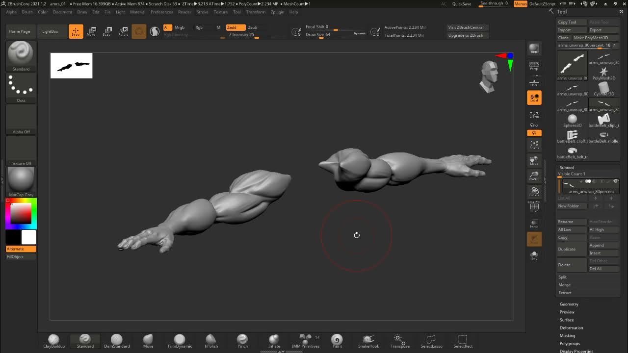 cant draw on imported object zbrush