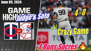 Yankees vs Twins (Game Today Highlights) | June 05, 2024 | 4 Runs Socres (Crazy Game) 🔥