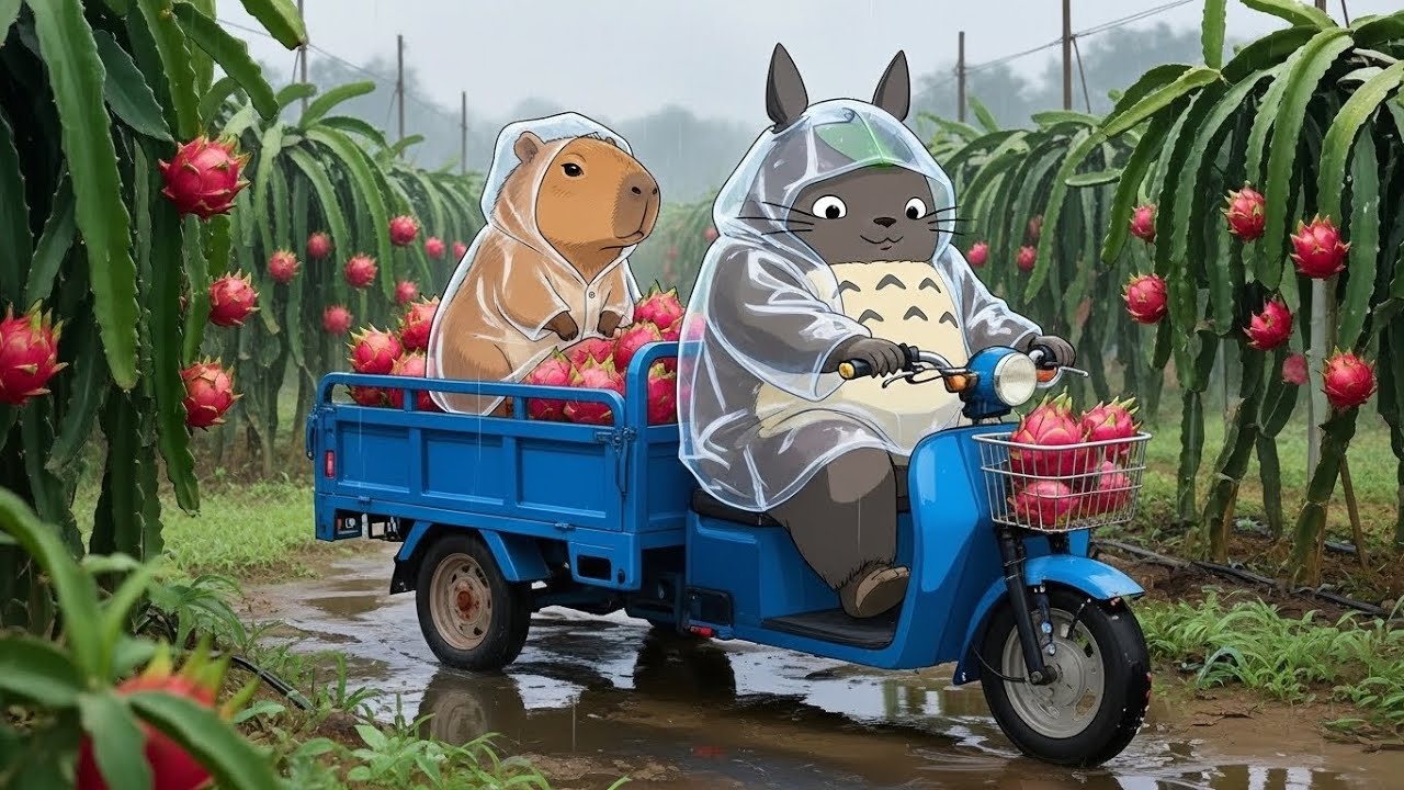 Staying Dry and Cozy with My Giant Friend (Ghibili Inspired)