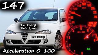 Alfa Romeo 147 1.6 Twin Spark 120hp Acceleration 0-140km/h