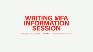 Writing Program Information Session 2024