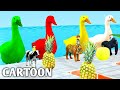 4 Giant Duck Cartoon,Tiger,Cow,rabbit,Gorilla,Hamsters,Dog,Cat Wild Animals Crossing Fountain 2023